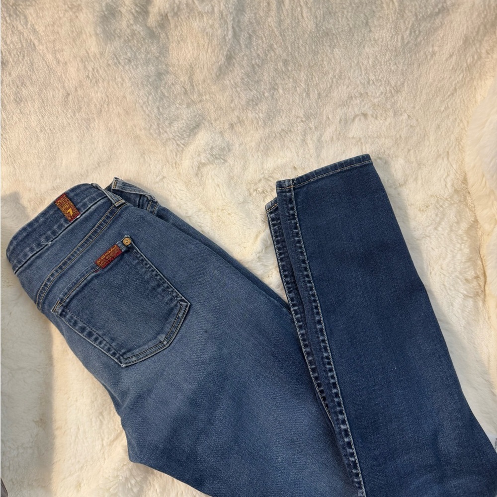 7 For All Mankind Dark Blue Straight Leg Jeans